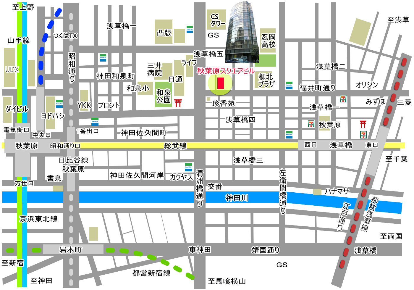 地図 素材 秋葉原スクエアビル PNG